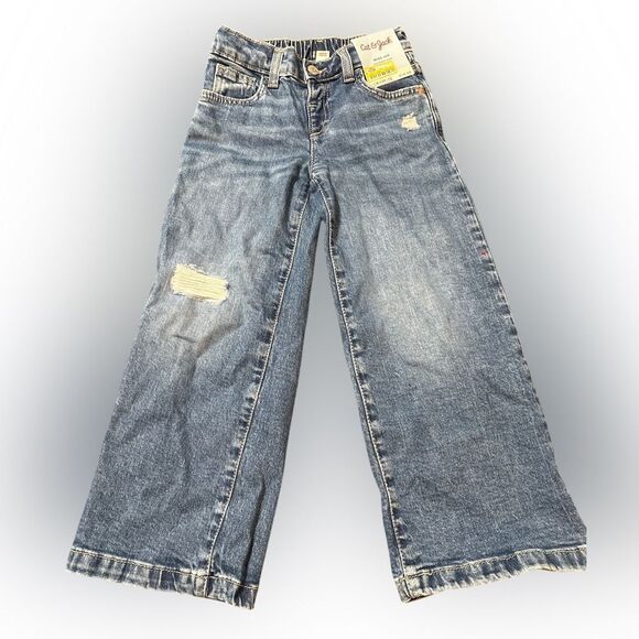 Nwt 5t wide leg cat & Jack girls adjustable waist jeans - Picture 1 of 2